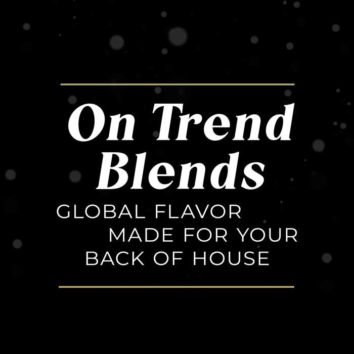 On Trend Blends global flavor made for your back of house, likely a McCormick product.