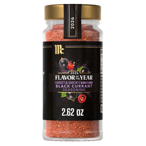 This is McCormick 2026 Flavor of the Year Sweet &amp; Smoky Naturally Flavored Black Currant Seasoning.