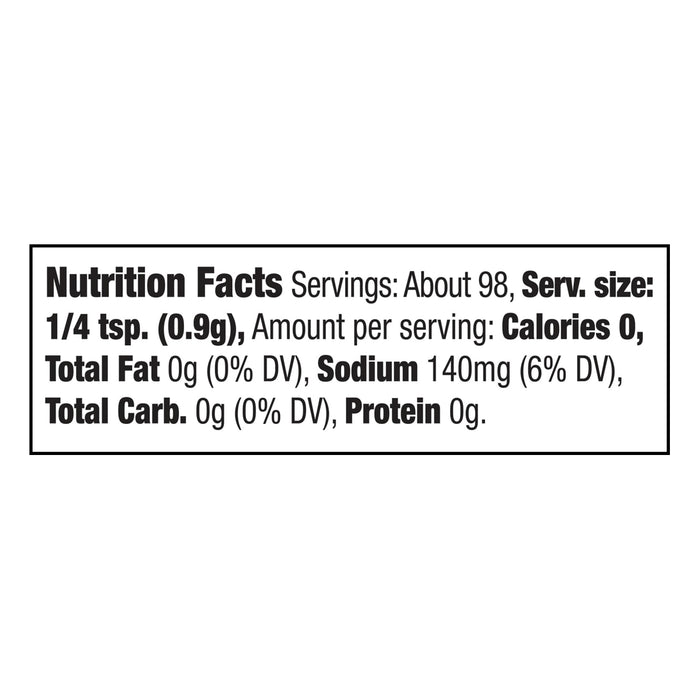 The nutrition facts label for Mccormick Smoked Paprika And Garlic Seasoning, 3.12 Oz, shows 0 calories and 140mg of sodium per serving.