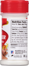 ["McCormick's nutrition facts and ingredients for their meat tenderizer."]