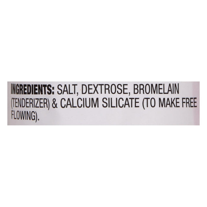 ['Ingredients for the product include salt, dextrose, bromelain, and calcium silicate.']