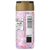 The back of a McCormick shaker bottle of Mc Mixed Berry Fin Sgr 72/6/3.15 Oz shows the nutrition facts, ingredients list, and barcode against the red, white, and blue sugar crystals inside.