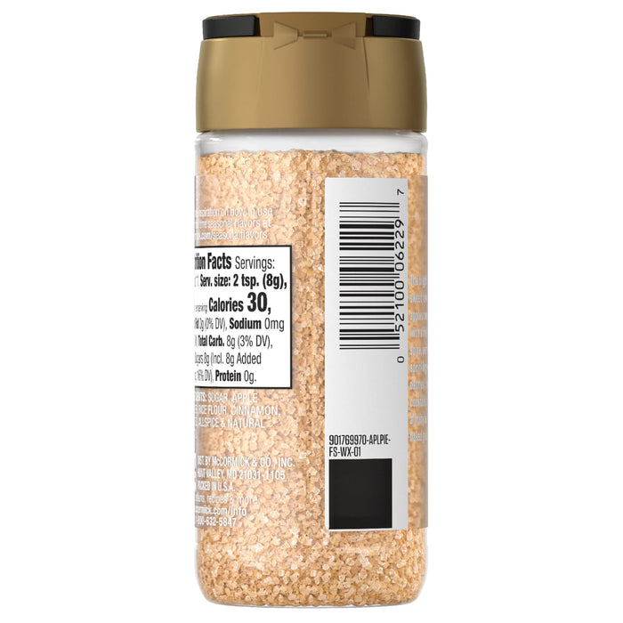 The back of a bottle of Mccormick, 3.06 Oz, showing the nutrition facts panel, ingredients list, and barcode.