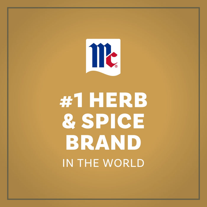 An image showing the McCormick logo and the text #1 Herb &amp; Spice Brand in the world, used to promote the quality of Mccormick Apple Pie Finishing Sugar, 3.06 Oz.