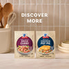 A promotional image featuring a packet of McCormick Thai Style Green Curry and a packet of Mc Chkn Pot Pie Mix displayed on a kitchen counter with the text Discover More above them.