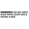 The ingredient list for Mccormick, 3.62 Oz, showing sea salt, garlic, black pepper, celery seed, and natural flavor.