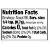 The nutrition facts label for Mccormick, 2.37 Oz, showing 0 calories and 80mg of sodium per serving.