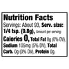 The nutrition facts label for Mccormick, 2.62 Oz, indicates that a one-quarter teaspoon serving contains 0 calories, 105mg of sodium, and 0g of fat, carbs, and protein.