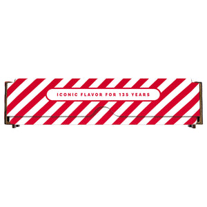 A red and white striped shipping box for Mccormick, 8.84 Oz featuring the text Iconic Flavor for 135 Years.