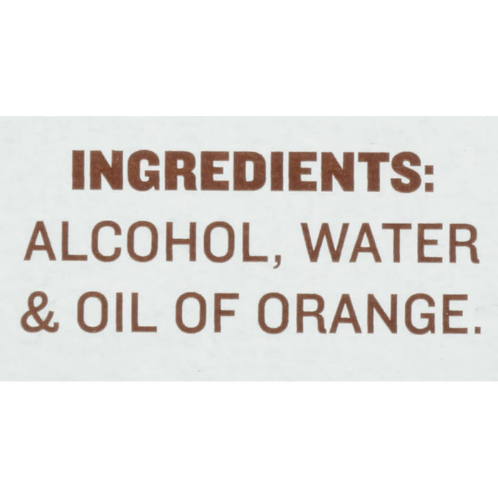 ['Ingredients for the product are alcohol, water and oil of orange.']