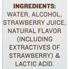 ['A list of ingredients for a strawberry flavored alcoholic beverage.']