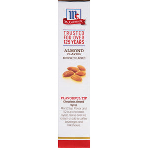 McCormick Almond Flavor is artificially flavored and can be used to make chocolate almond syrup.