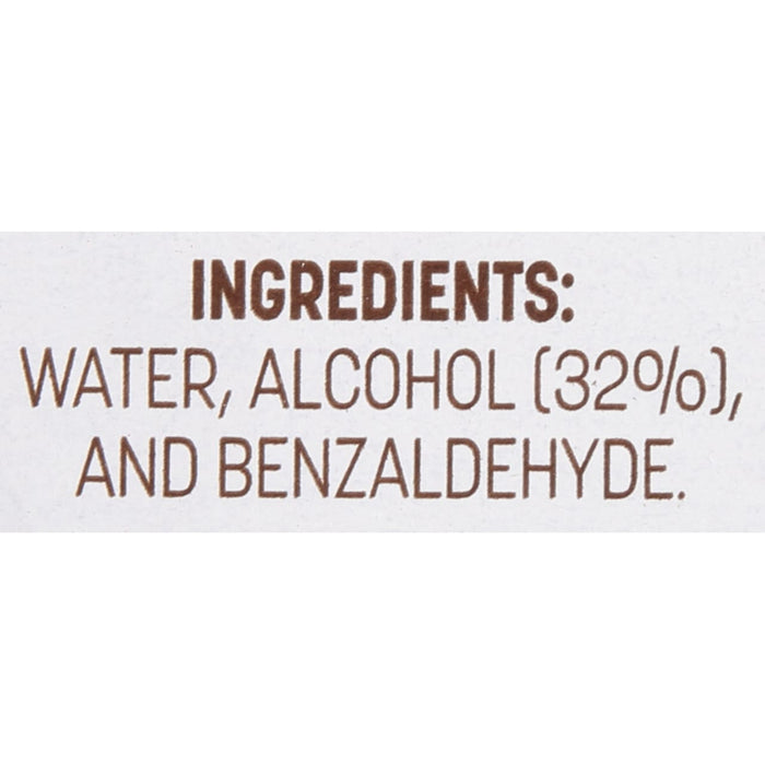 The ingredients for this product are water alcohol (32%) and benzaldehyde.