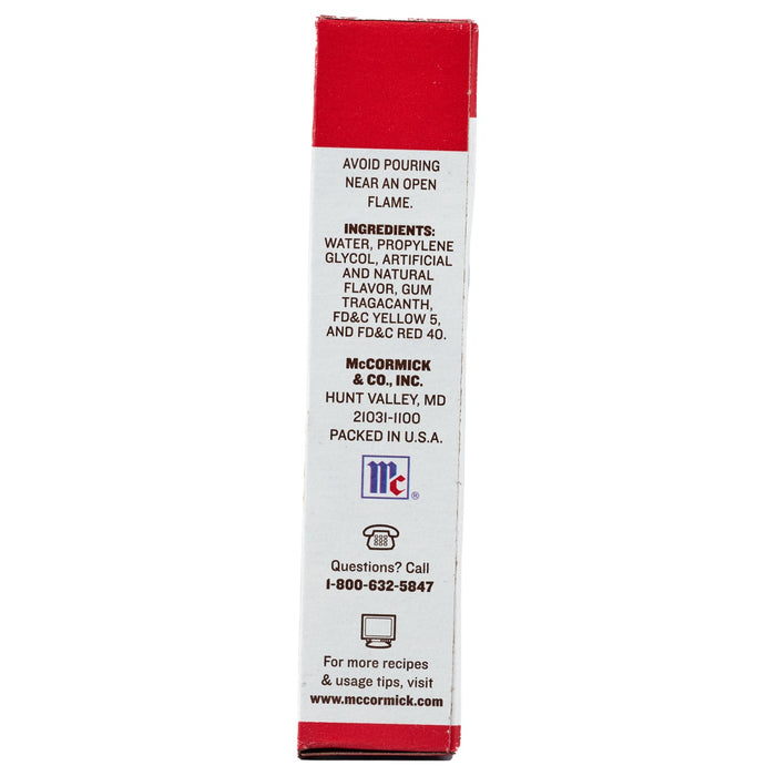 McCormick &amp; Co. product label with ingredients contact information and website.