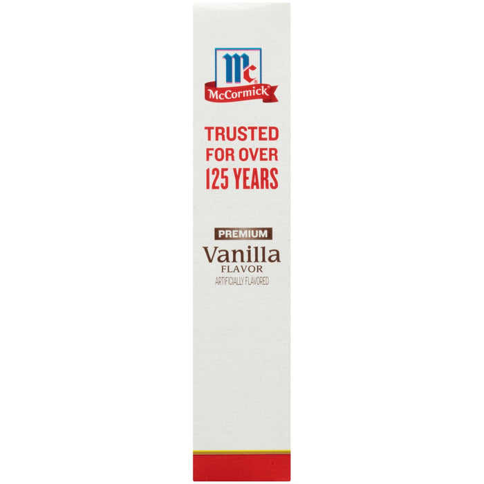 McCormick Premium Vanilla Flavor artificially flavored.