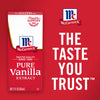 A McCormick Pure Vanilla Extract bottle with the tagline The Taste You Trust on a red background.