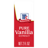 A red label with the McCormick logo and the words Pure Vanilla Extract Net 2 Fl Oz.