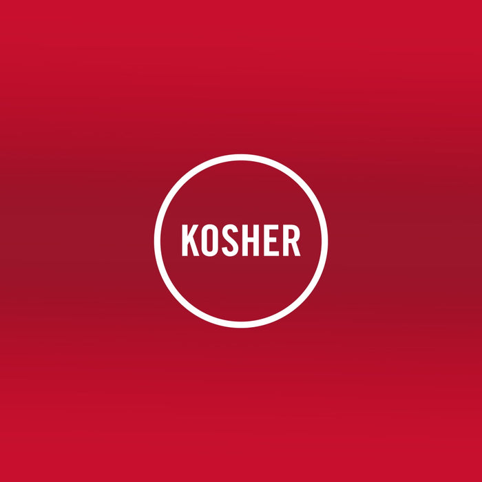 Kosher certification logo indicating adherence to Jewish dietary laws.