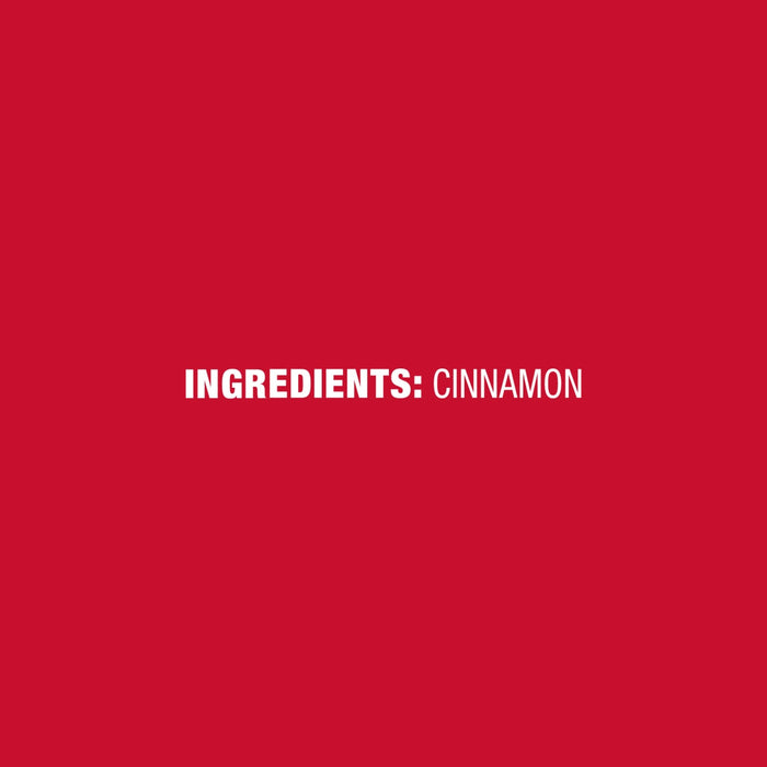 The image shows the ingredient list for a product, which simply states cinnamon.