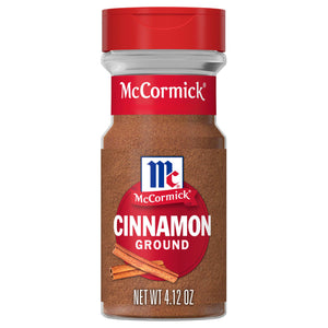 A bottle of McCormick ground cinnamon.