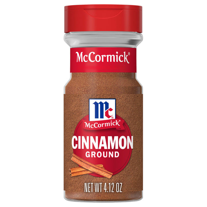 A bottle of McCormick ground cinnamon.