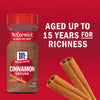 McCormick Cinnamon Ground aged up to 15 years for richness is displayed next to cinnamon sticks.
