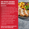 A recipe for McCormick Air Fryer Chicken Breast &amp; Potatoes with ingredients prep time cook time servings and ingredients listed.