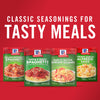 ['Four McCormick seasoning packets for Italian Mushroom Spaghetti, Thick &amp; Zesty Spaghetti, Garlic Butter Shrimp Scampi, and Creamy Garlic Alfredo Sauce.']