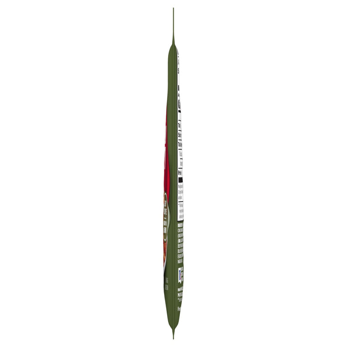 A side view of the Mccormick Mushroom Spaghetti Sauce Mix Envelope 1.5 Oz showing the slim profile of the green and red packaging against a white background.