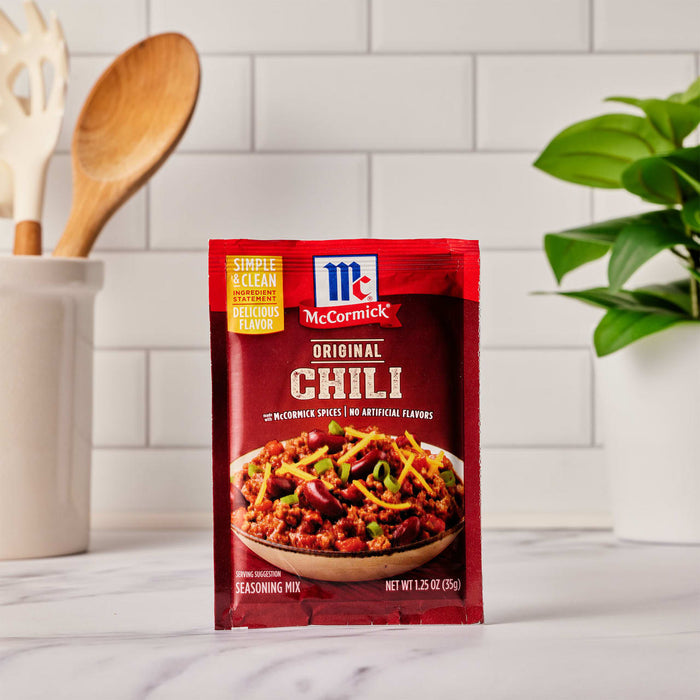 ['A packet of McCormick Original Chili Seasoning Mix.']