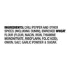 The ingredients list for Mccormick Chili Seasoning Mix 1.25 Oz is shown, detailing chili pepper, other spices including cumin, enriched wheat flour, onion, salt, and garlic.