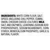 A list of ingredients for Mccormick Regular Enchilada Sauce Mix Envelope 1.5 Oz including white corn flour, salt, spices like chili pepper and cumin, onion, cheddar cheese with milk, and garlic.