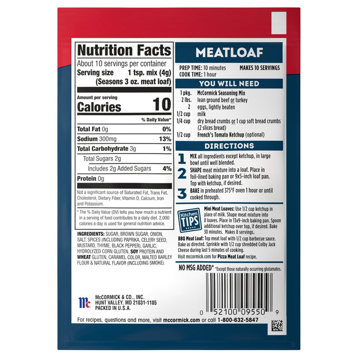 McCormick® Meat Loaf Seasoning Mix, 1.5 oz (6-Pack)