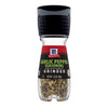 ['A McCormick Garlic Pepper Seasoning Adjustable Grinder with a clear glass container filled with the seasoning.']
