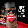 Two bottles of McCormick Grill Mates Hamburger Seasoning are displayed with the text New Look Same Flavor!