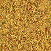 A close-up of a blend of spices including dried herbs garlic and red pepper flakes.
