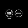 The image shows two circular icons, one indicating no MSG and the other indicating Kosher certification.