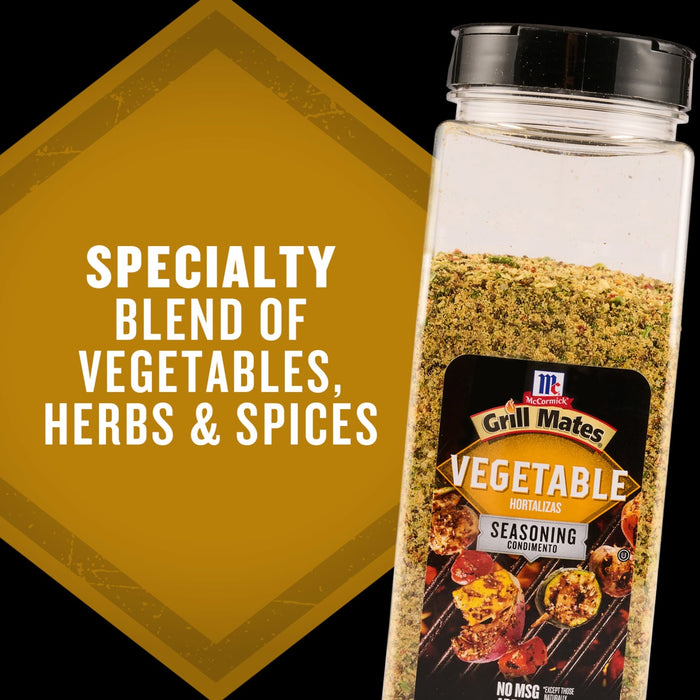 McCormick Grill Mates Vegetable Seasoning, a specialty blend of vegetables, herbs, and spices.