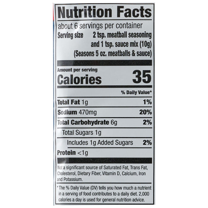 McCormick® Swedish Meatballs Seasoning & Sauce Mixes, 2.11 oz (6-Pack)