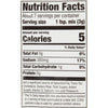 ['Nutrition facts label for a product with 5 calories per serving.']