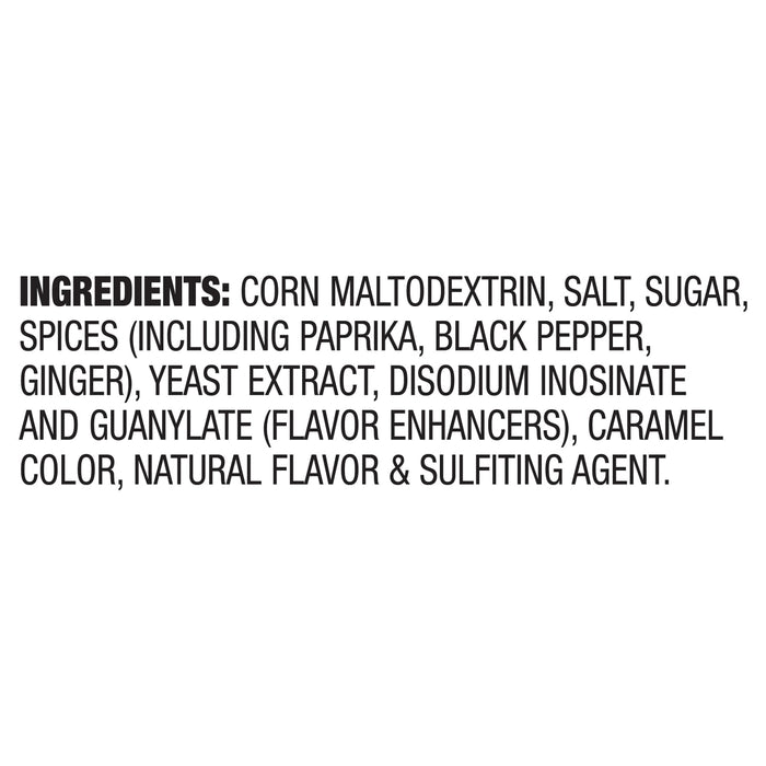 A list of ingredients for Mccormick Bag N Season Regular Pork Chop Seasoning Mix &amp; Cooking Bag 1.06 Oz including corn maltodextrin, salt, sugar, and spices like paprika, black pepper, and ginger.