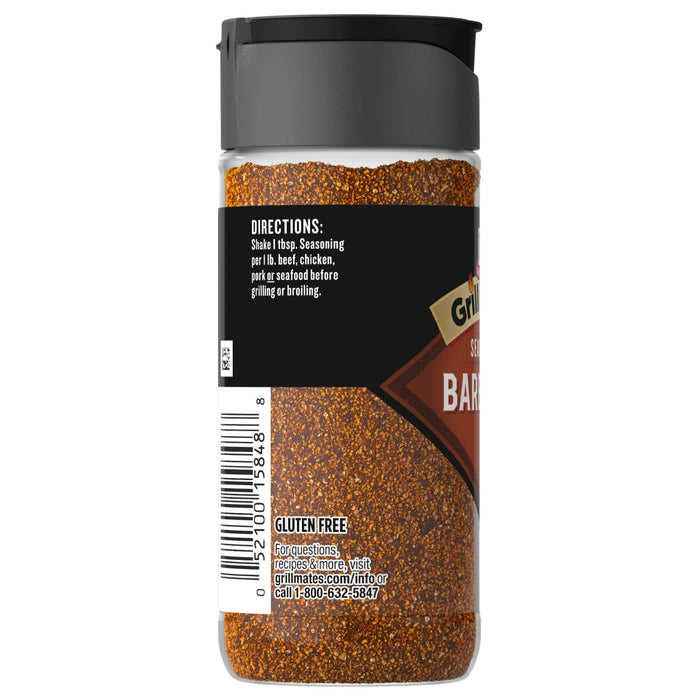 ['A bottle of Grill Mates Barbecue Seasoning.']