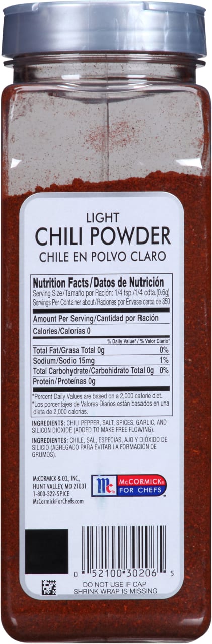 McCormick Culinary Light Chili Powder, 18.0 oz