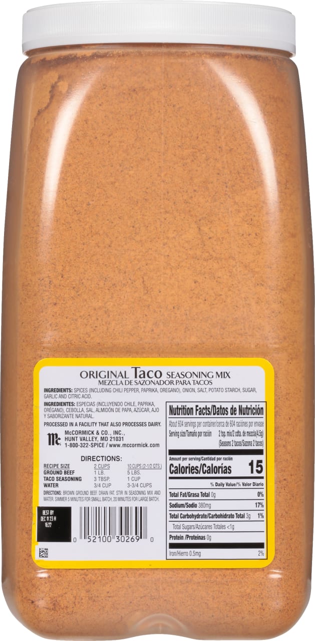 McCormick Culinary Original Taco Seasoning Mix, 6.0 lb