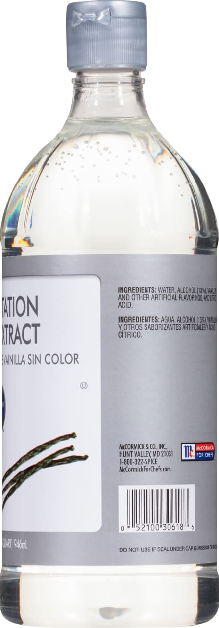 McCormick Culinary Clear Imitation Vanilla Extract, 32.0 fl oz