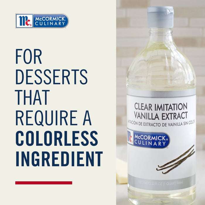McCormick Culinary Clear Imitation Vanilla Extract, 32.0 fl oz