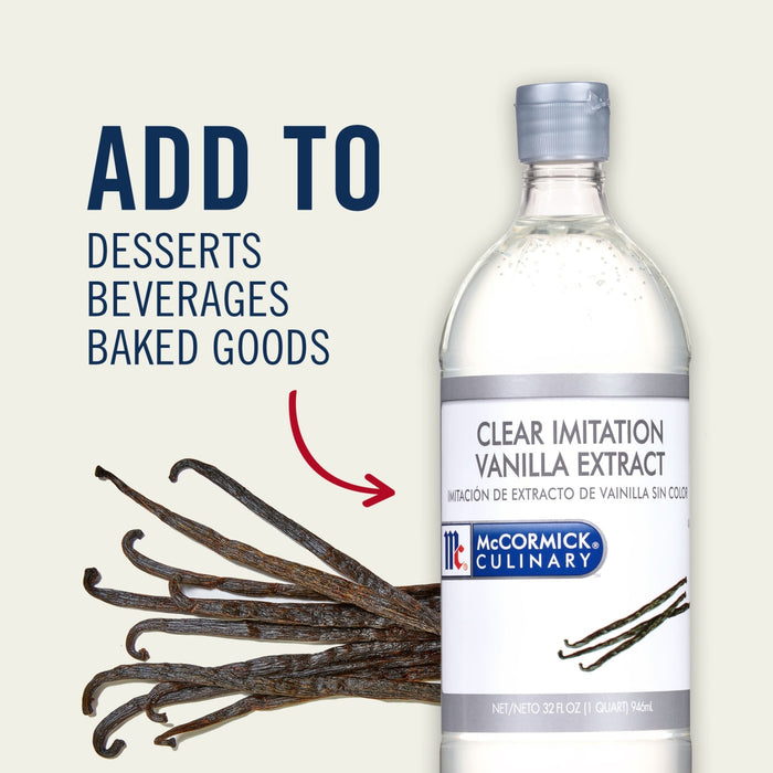 McCormick Culinary Clear Imitation Vanilla Extract, 32.0 fl oz