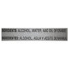 The ingredients for this product are alcohol water and oil of orange.