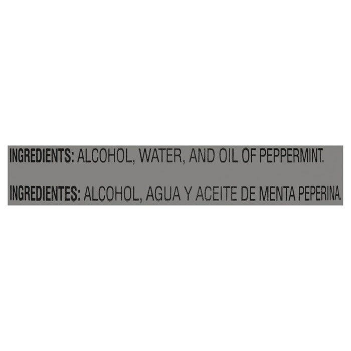 The ingredients for this product are alcohol water and oil of peppermint.
