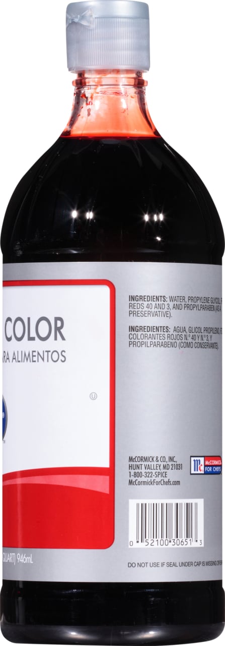 McCormick Culinary Red Food Color, 32.0 fl oz